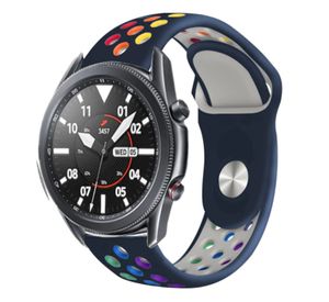Strap-it Samsung Galaxy Watch 3 45mm Sportarmband (Dunkelblau / Bunt)