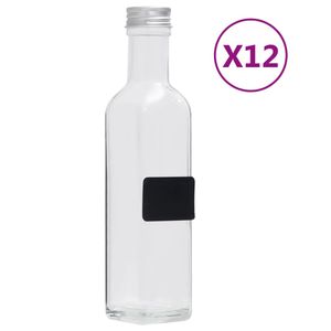 [Neues Design]Glasflaschen Wasserflaschen ErgonomischesErgonomischesmit Schraubverschluss 12 Stk. Quadratisch 250 ml Ergonomischer NEW Möbel 5758