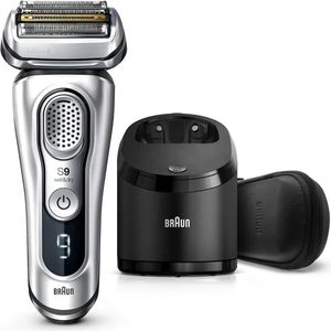 Braun Series 9 9390cc, Rotationstrasierer, Titan, Silber, Batterie/Akku, Lithium-Ion (Li-Ion), Ladend, Reinigung