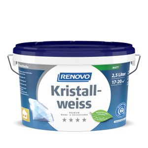Renovo Premium Wand- und Deckenfarbe Kristallweiss matt 2,5 Ltr.