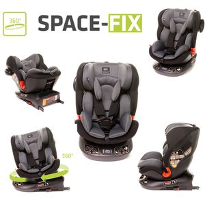 4BABY Autositz 360° ISOFIX Kindersitz Autokindersitz 0-36 kg 0-12 Jahre ECE R44 SPACE-FIX Grau