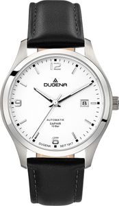 Dugena Herrenuhr 4460911 Tresor Automatik, Edelstahl, Lederarmband, 10 bar