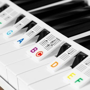 INF Abnehmbare Notenaufkleber für Klavier/Keyboard 61 Tasten Mehrfarbig