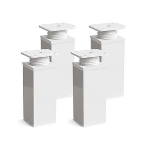 4er Set sossai® moderne Möbelfüße in Weiß 60mm höhenverstellbar Schrankfüße Sockelfüße
