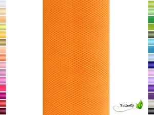 9m Rolle Tüll 15cm, Farbauswahl:orange 668