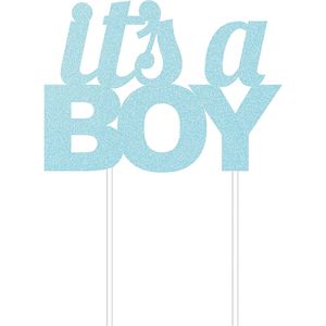 Creative Party - Tortendekoration "It's A Boy", Glitzer SG27028 (Einheitsgröße) (Blau)