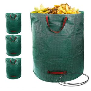 WYCTIN 2er Set Gartenabfallsäcke Laubsack 500L | bis zu 50kg belastbar | faltbar Gartensack Gartentasche Rasensack Polypropylen