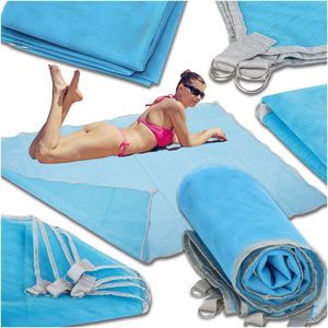 Strandmatte Stranddecke 200 x 200 blau Netz ohne Sand