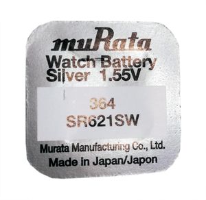 muRata > 364 Knopfzelle | SR621SW Silberoxid Batterie 1,55V
