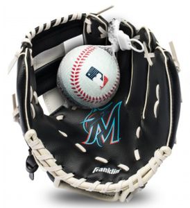 Franklin 9,5 Inch Youth MLB Glove and Ball Set Team Marlins