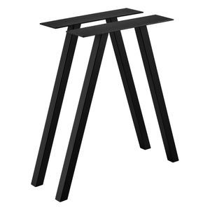 [en.casa] 2x Tischgestell 70x72 cm Metallgestell im Set  Möbelbein Stahl DIY Tischzubehör für Esstisch Schreibtisch Tischbeine für Bürotisch Möbelfüße Schwarz