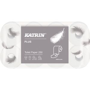 Katrin 104872 Katrin Toilettenpapier Plus Toilet 250, 3-lagig, weiß