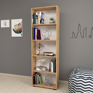 Bücherregal 'Vara' mit 5 Ablagen 172 x 55 x 20 cm Eiche-Optik