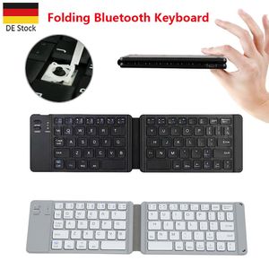 Mini Kabellose Bluetooth Tastatur, Leicht Faltbare Bluetooth Tastatur für Handy iPad Laptop, Bluetooth Keyboard kompatibel mit iOS Android Windows-weiss