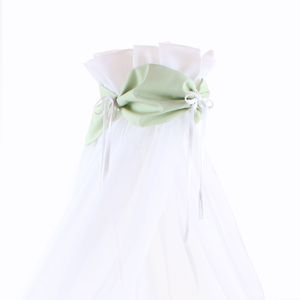 BABYBAY TOBI Betthimmel Weiß mit grüner Schleife für alle Babybay Modelle 100307