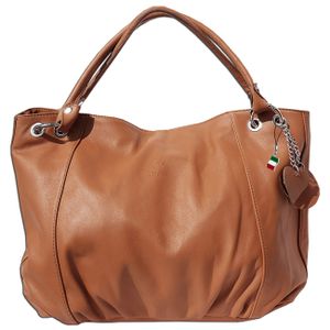 Florence Dame Tasche Beuteltasche Leder tan, braun 42x14x28 Hobo Bag OTF128N