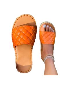 Damen Flache Schuhe Strandschuhe Komfortable Atmungsaktive Leichte Sandalen,Farbe: Orange,Größe:43