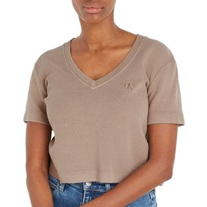 Calvin Klein Waffle V-neck Shirt Damen