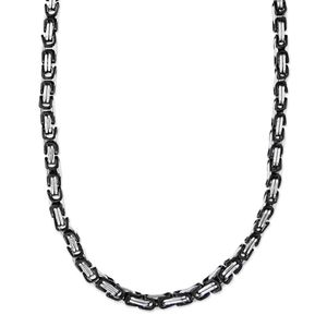 9 mm Königskette Armband Herrenkette Männer Kette Halskette, 23 cm Silber / Schwarz Edelstahl Ketten