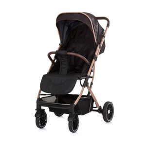 Chipolino Kinderwagen, Buggy Combo 22 kg Fußabdeckung Moskitonetz Räder gefedert schwarz gold