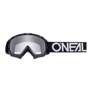 O'Neal Cross, Motocross, Mountainbike Brille für Jugendliche - B-10 Youth Goggle SOLID black/white - Schwarz Weiß, Linse Klar