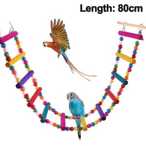 Leiter Vogel Spielzeug Holz Regenbogen Brücke Schaukeln für Papageien Haustier Trainning