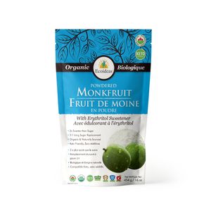 ECOIDEAS - Organische Monkfruit mit Erythritol - Pulver - 454 g