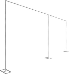 Stojan na svadobné pozadie, šírka 6 metrov, robustná konštrukcia z uhlíkovej ocele, strieborný, 10x20FT