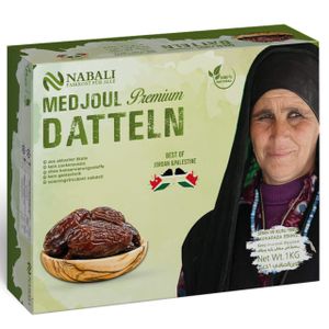 NABALI FAIRKOST Medjool Medjoul Datteln NEUE ERNTE aus Palästina -  vegan & frisch & orientalisch I ohne Konservierungsstoffe I 1 kg (1er Pack)