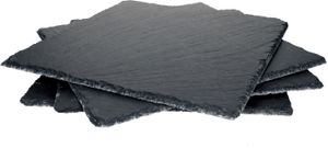 4x Schieferplatten 30x30cm Untersetzer Deko-Teller Servier-Platte Naturschiefer 4x Schieferplatten 30x30cm Untersetzer Deko-Teller Servier-Platte Naturschiefer
