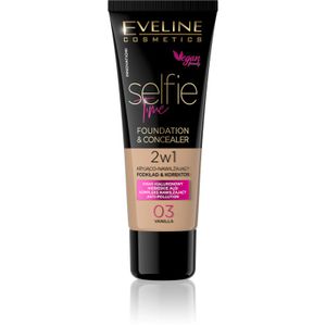 Eveline Cosmetics - Foundation + Concealer - Selfie Time Foundation & Concealer - 03 Vanilla