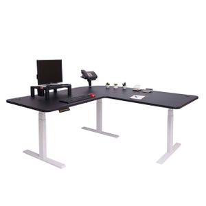 Eck-Schreibtisch MCW-D40, Bürotisch Computertisch, elektrisch höhenverstellbar 178x178cm 84kg  schwarz, weiß