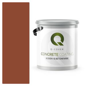 Q-COVER Bodenfarbe Betonfarbe Garagenboden Bodenbeschichtung für Innen- und Außenflächen Kellerfarbe Fußbodenfarbe Ziegelrot 5L