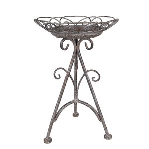 Clayre & Eef Pflanztisch Ø 22x32 cm Braun Grau Metall