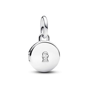 Pandora 763066C01 Charm-Anhänger Aufklappbar & Gravierbar Liebesmedaillon Silber