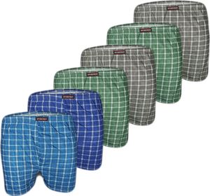 Texemp | 6er Pack Unterhosen Herren Boxershorts Unterwäsche Übergrößen 100% Baumwolle | B67 | Karriert | 6 Stk. | 5XL