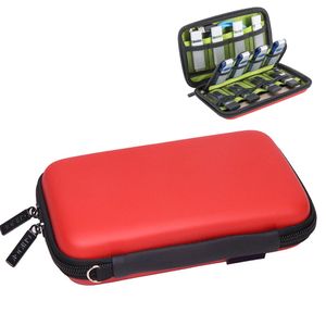 USB Sticks Tasche, Festplattentasche /Aufbewahrungstasche für Festplatte, Organizer für SD Karte, Speicherkarten, Ladekabel etc (Rot+Grün)