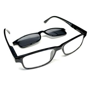 Lesebrille Inkl. Sonnenclip & Etui Sehhilfe Sonnenschutz Herren Sonnenbrille Lesehilfe Brille 2,0 Dioptrien