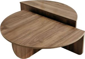 Wohnzimmertisch Dgiarett, Niedriger Wohnzimmertisch, Kaffeeregal, Couchtisch für Sofa, 90x90h35 cm, Dunkler Nussbaum