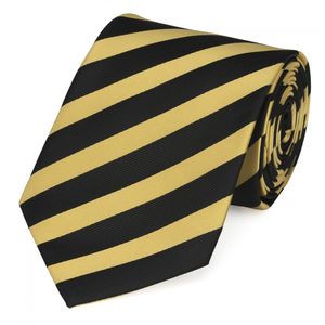 Fabio Farini - Krawatte - Herren Krawatte Schwarz - verschiedene Schwarze Männer Schlips in 8cm Breit (8cm), Schwarz Gelb - Bee