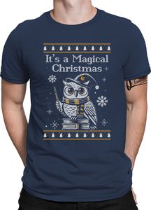 Magical Christmas Eule Ugly - Weihnachten Nikolaus Weihnachtsgeschenk Herren T-Shirt, Navy Blau, XL