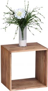 Wohnling Massivholz Akazie Cube Regal 435x435 Beistelltisch MUMBAI Couchtisch