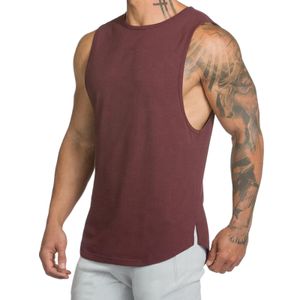 Männer Casual ärmelloses T-Shirt Rundhalsausschnitt Weste Tank Tops Hemd Pullover Sweatshirt,Farbe: Rot,Größe:L