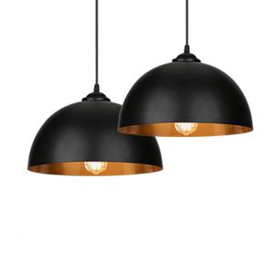 Fiqops závesné svietidlo sada 2 ks - LED/Ø30cm/E27, železo, čierno-zlatá - stropné svietidlo, závesné svietidlo, závesná lampa, industriálny/vintage dizajn do jedálne