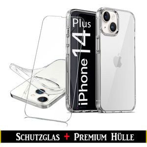 Für iPhone 14 Plus ( 6.7" ) Transparent Silikon Handy Schutz Hülle + 9H Panzerglas HD Schutzglas
