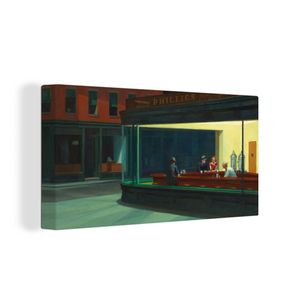 Leinwand Wanddeko Wohnzimmer Bilder XXL 160x80 cm Nighthawks Edward Hopper Wand Bilder Wohnzimmer Wandbilder Schlafzimmer Kunstdruck Wanddekoration Foto OneMillionCanvasses