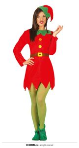 Wichtel-Kostüm für Damen Weihnachtskostüm rot-grün