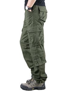 Herren Cargohosen Fallschirmhose Mittlere Taillen Tactical Hose Leicht Mehreren Taschen Armeegrün,Größe EU M