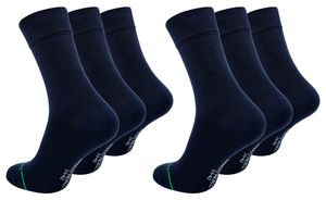 Paolo Renzo Bambus Business Socken Damen & Herren 6 Paar 43/46 Marineblau