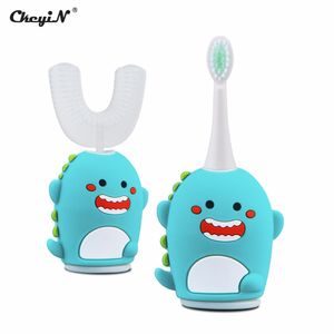 CkeyiN Zahnbürste für KinderElektrische Zahnbürste 360 ° U-Form Sonic Elektrische Zahnbürste Automatische Silikon-Ultraschallzahnbürste für Kin